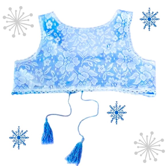 Lace Crop Top by POL in Crystal Blue - Picture 6 of 8